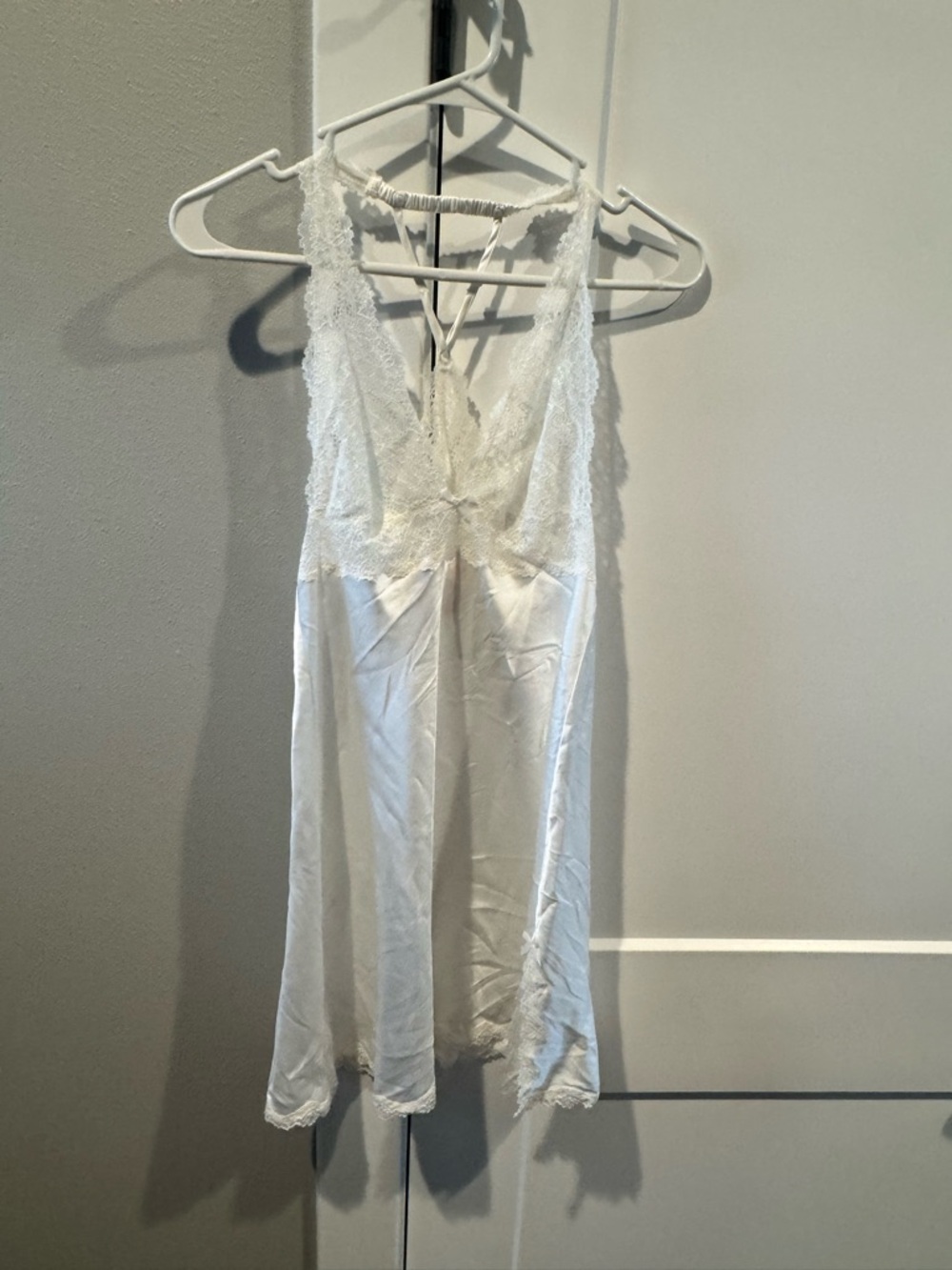 Victoria's Secret Ivory Lace Satin Slip